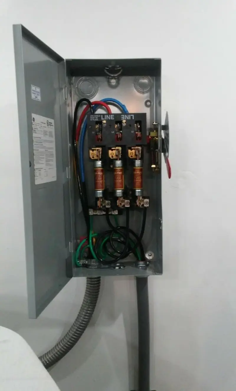 Three-phase disconnect switch installed for Electrical Wiring & Rewiring in Rock Valley